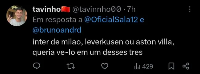 Repercussão via Twitter