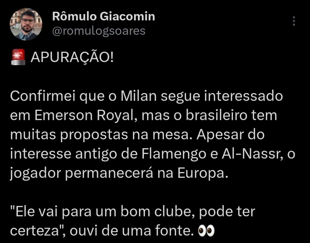 Repercussão via Twitter