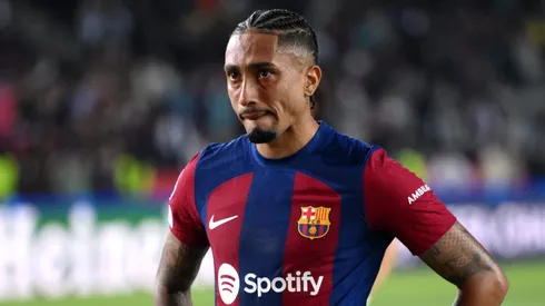 Raphinha após derrota no jogo das quartas de final contra o PSG pela Champions League 2024. (Photo by David Ramos/Getty Images)