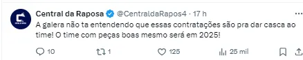torcida cruzeirense comenta sobre keno 