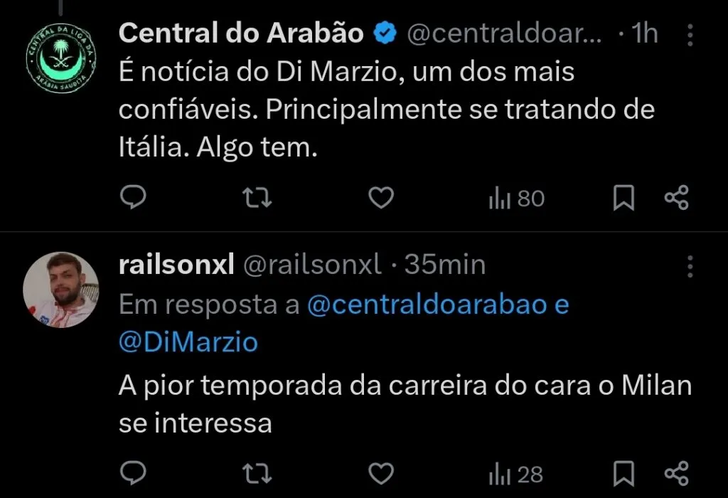 Repercussão via Twitter