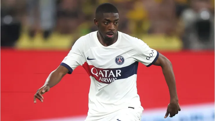 Ousmane Dembele of Paris Saint-Germain . (Photo by Alex Grimm/Getty Images)