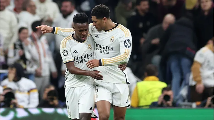 Vinicius Junior (L) of Jude Bellingham (R) Champions League . (Photo by Gonzalo Arroyo Moreno/Getty Images)