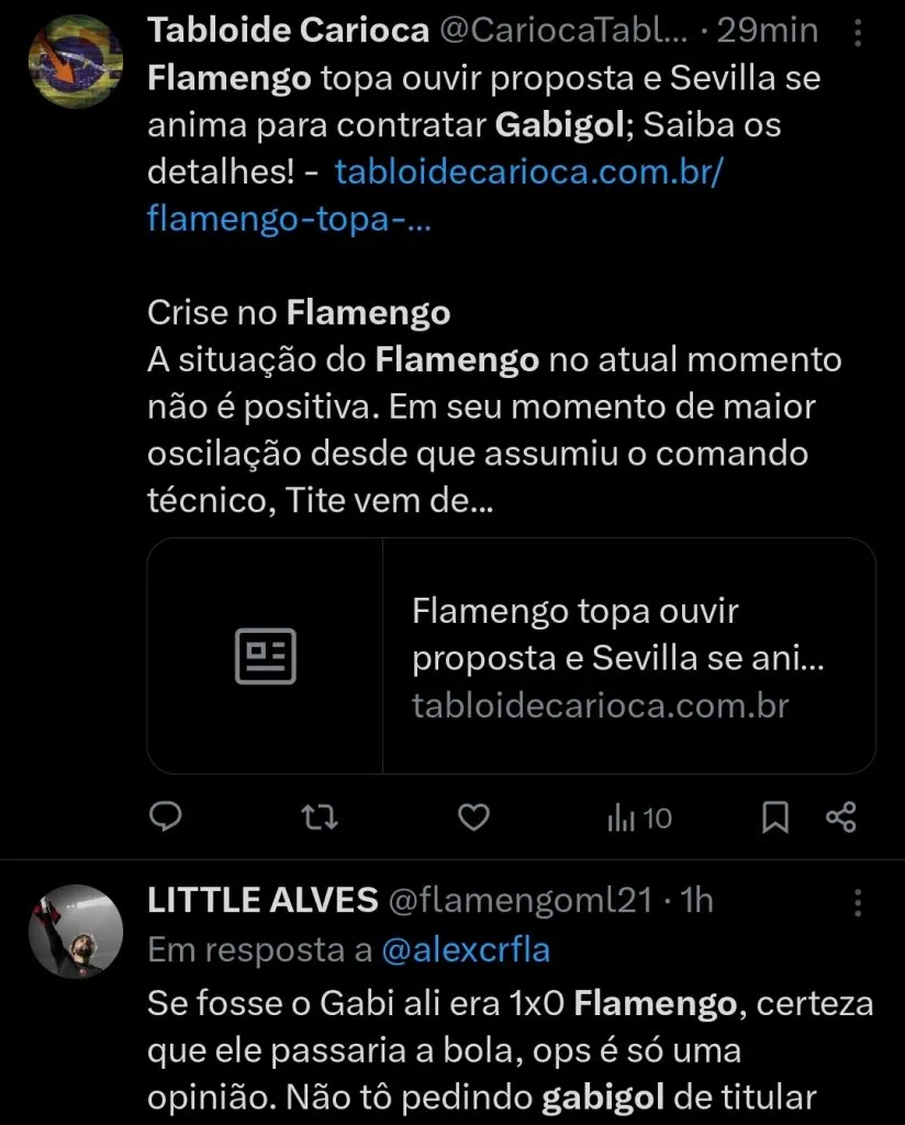 Repercussão via Twitter
