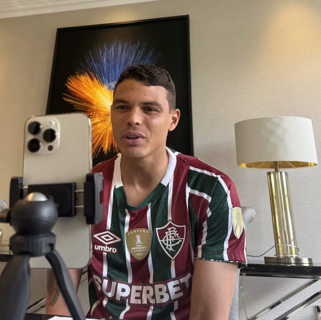 Zagueiro Thiago Silva em live pelo Fluminense | foto: reprodução/fluminense