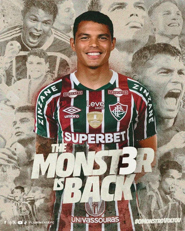 Thiago silva é anunciado como reforço do fluminense | foto: reprodução/fluminense