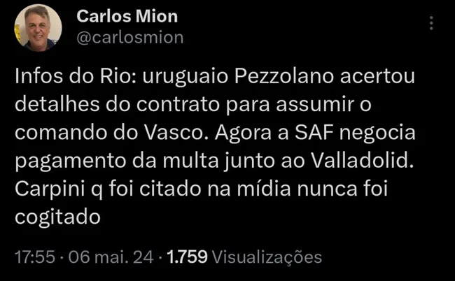 Repercussão via Twitter