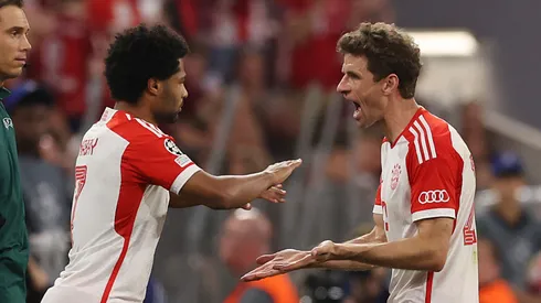 Gnabry e Müller: dupla do Bayern projetou duelo com o Real Madrid (Foto: Alexander Hassenstein/Getty Images)