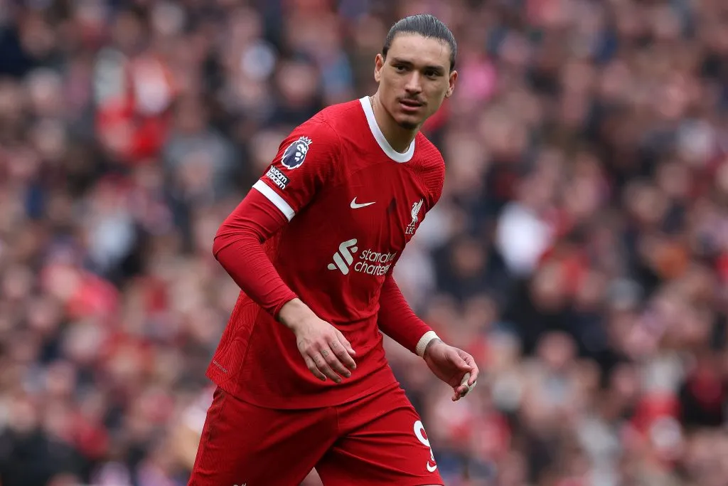 Darwin Nunez of Liverpool. (Photo by Michael Steele/Getty Images)