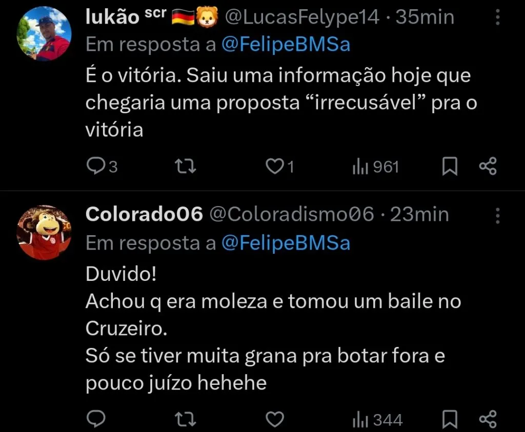 Repercussão via Twitter
