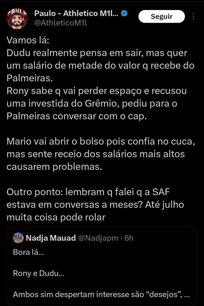 Repercussão via Twitter