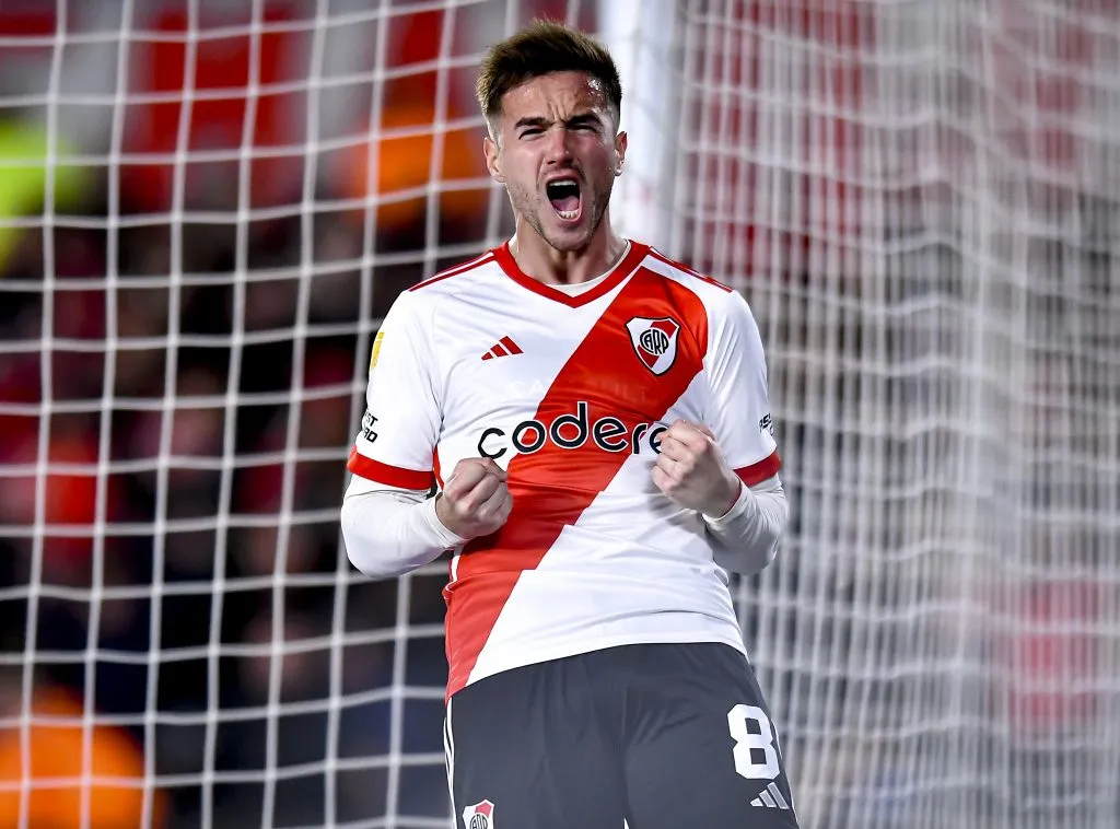 Agustin Palavecino do River Plate comemora seu gol (Photo by Marcelo Endelli/Getty Images)