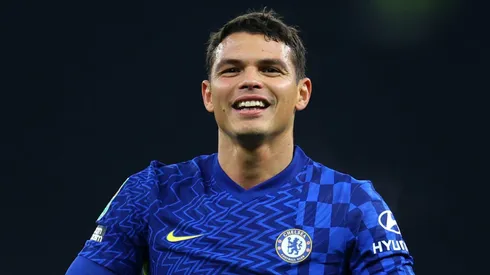Thiago Silva pelo Chelsea. (Photo by Catherine Ivill/Getty Images)