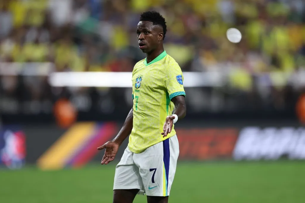 Vini Jr lidera corrida pela Bola de Ouro. (Photo by Buda Mendes/Getty Images)