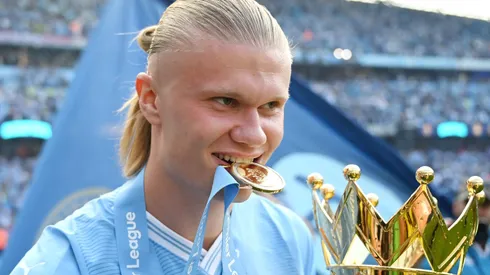 Barcelona já sabe o quanto terá de pagar ao Manchester City para anunciar Haaland. (Photo by Michael Regan/Getty Images)