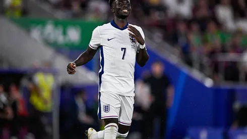 Saka em campo na partida entre Inglaterra e Eslovênia pela Eurocopa. (BSR Agency / Alamy Stock Photo)