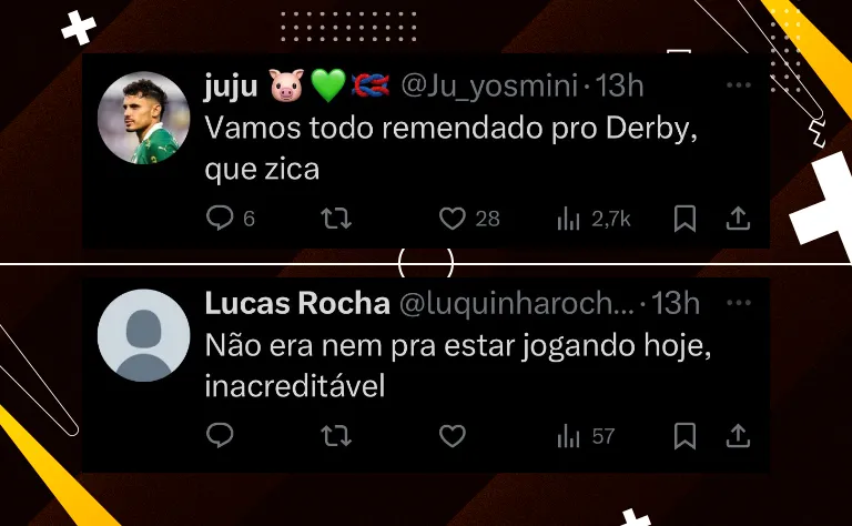 O que dizem os fanáticos sobre Rony e Aníbal fora do Dérbi Paulista