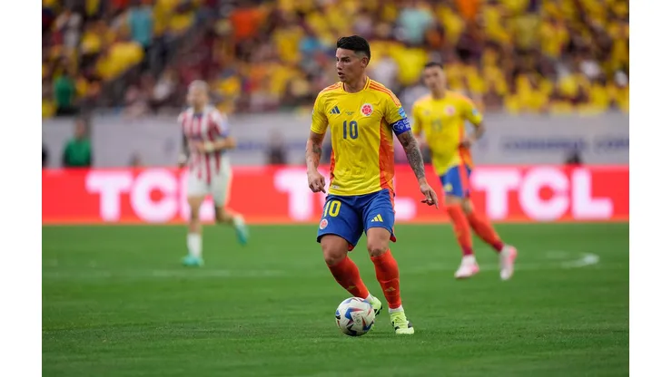 James Rodriguez em campo na partida entre Colômbia e Paraguai pela Copa América. (Associated Press / Alamy Stock Photo)