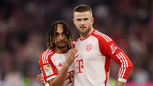 Sacha Boey e Eric Dier, Bayern de Munique (Photo by Alexander Hassenstein/Getty Images)
