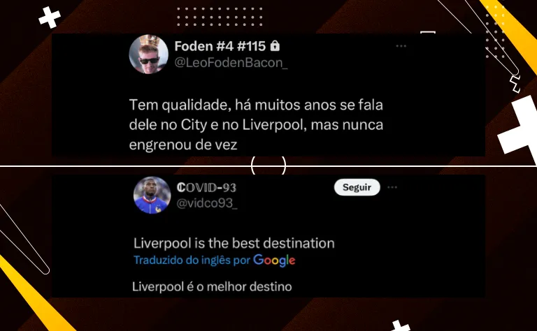 O que dizem os fanáticos sobre o interesse de City e Liverpool em Rayan Aït-Nouri.