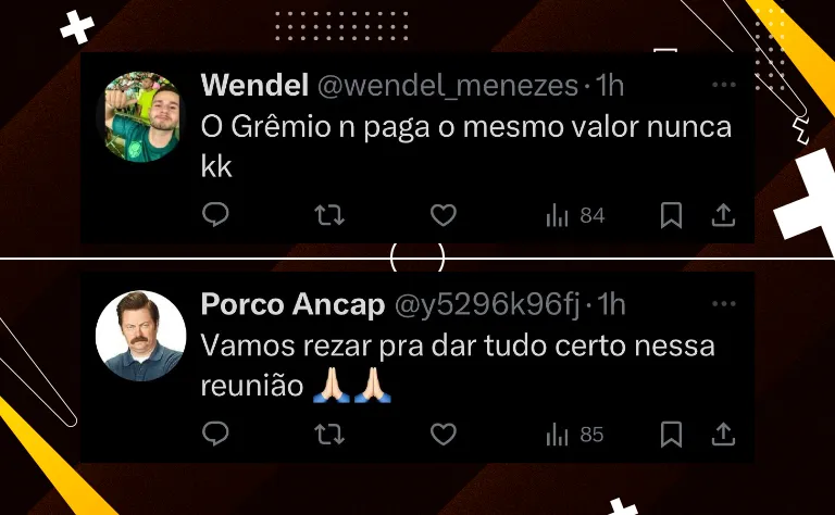 O que dizem os fanáticos sobre interesse do Grêmio em Rafael Navarro.