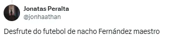 Torcedor comenta sobre Nacho Fernandez, do Real Madrid