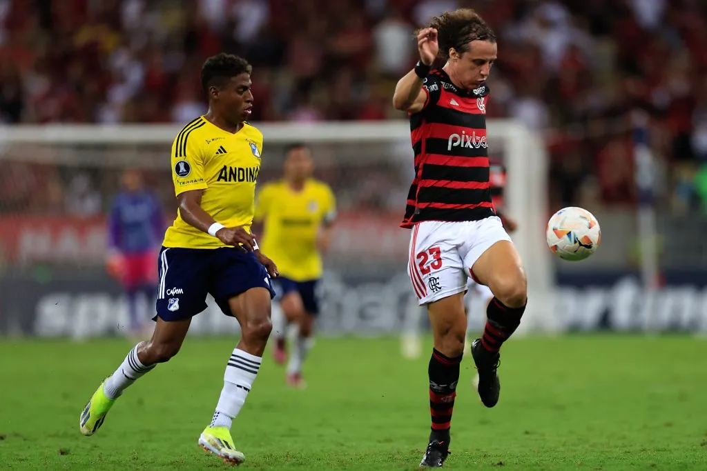 Emerson Rodriguez em partida contra o Flamengo na Libertadores. (Photo by Buda Mendes/Getty Images)