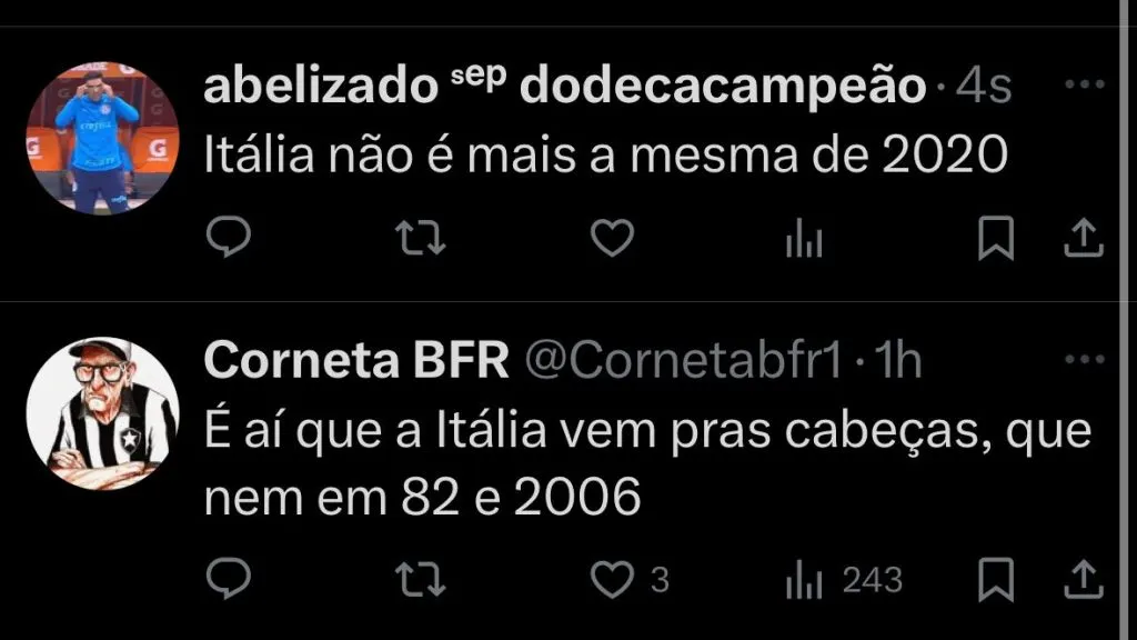 O que dizem os fanáticos seleção italian