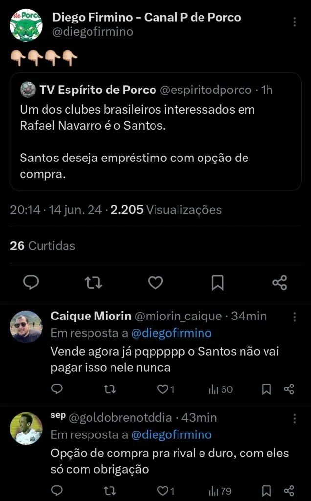 Repercussão via Twitter