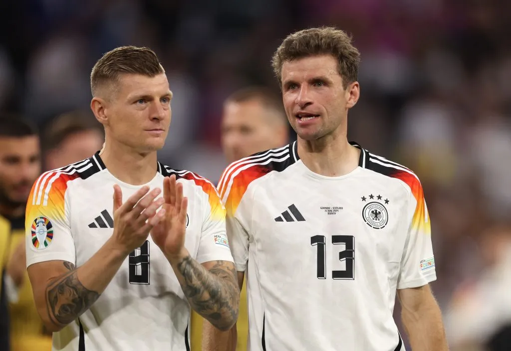 Toni Kroos e Thomas Müller contra a Escócia pela Euro 2024 (Photo by Alexander Hassenstein/Getty Images)