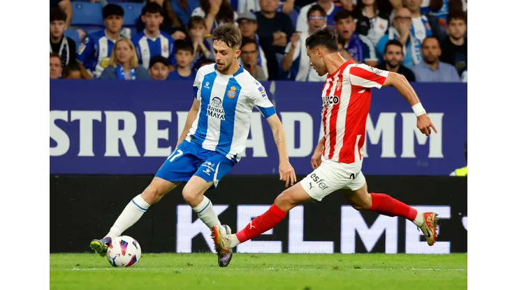 Jofre Carreras, do Espanyol, durante eliminatória contra o Gijón (Foto: Divulgação/RCDEspanyol/Twitter)