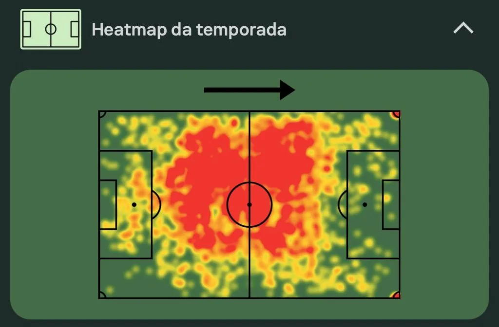 Mapa de calor do Angelo Stiller na Bundesliga 23/24