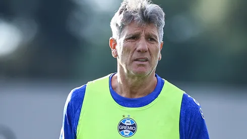 Renato desabafou em coletiva Renato desabafou em entrevista coletiva (Foto: Lucas Uebel/Grêmio/Divulgação)