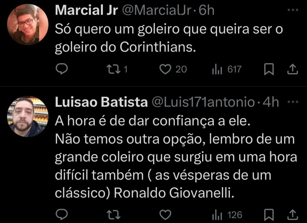 Reação da torcida na Web