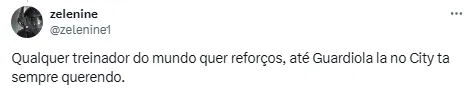 Torcedor comenta sobre reforços no Manchester City