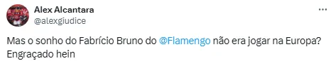 Manifestações sobre Fabrício Bruno, do Flamengo, nas redes sociais
