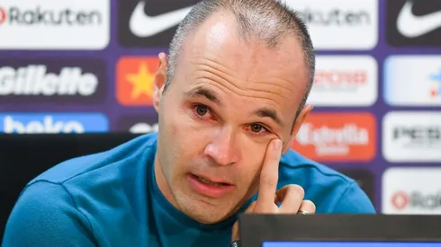 FC Barcelona player Andres Iniesta Press Conference