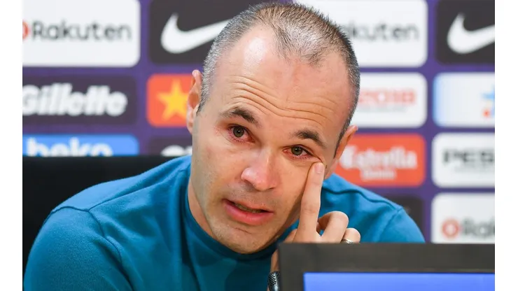 FC Barcelona player Andres Iniesta Press Conference