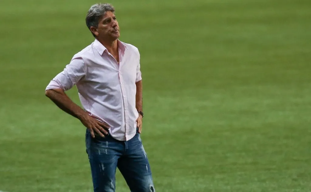 Renato Gaúcho pelo Grêmio após empate contra o ABC.