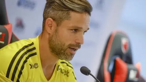 Diego Ribas quando se aposentou no Flamengo. Foto: Marcelo Cortes/CRF