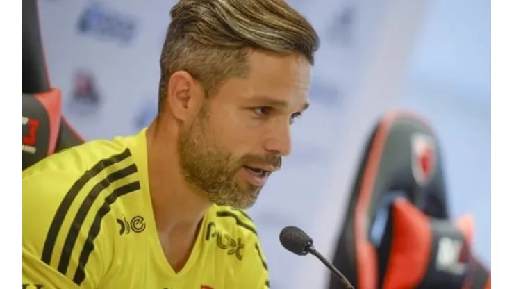 Diego Ribas quando se aposentou no Flamengo. Foto: Marcelo Cortes/CRF