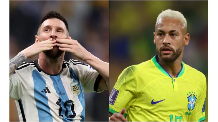 Foto: Clive Brunskill, Alex Grimm/Getty Images - Messi e Neymar entre os maiores artilheiros de seleções