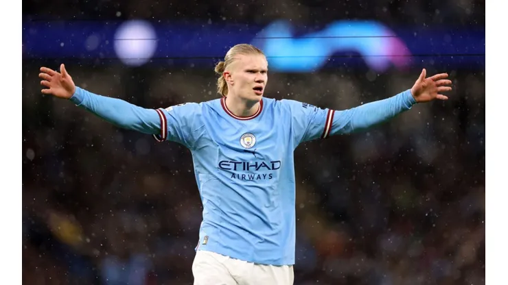Foto: Catherine Ivill/Getty Images - Haaland comemora gol do City na Champions League
