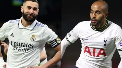 Alex Pantling/Denis Doyle/Getty Images - Benzema e Lucas Moura