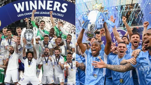 Fotos: Michael Regan/Julian Finney/Getty Images – Equipe do Manchester City e do Real Madrid