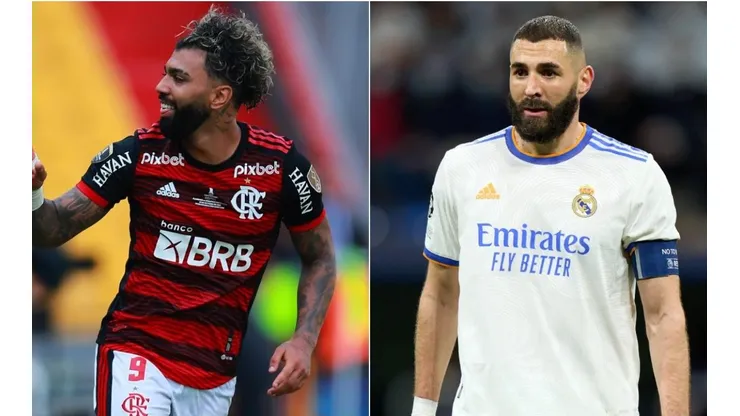 Gabigol e Benzema são os "homens-gol" de Flamengo e Real Madrid (Foto: Getty Images)