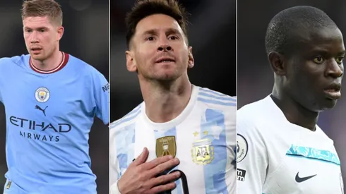 Juan I. Roncoroni – Pool; Michael Regan/Getty Images – De Bruyne, Messi e Kanté