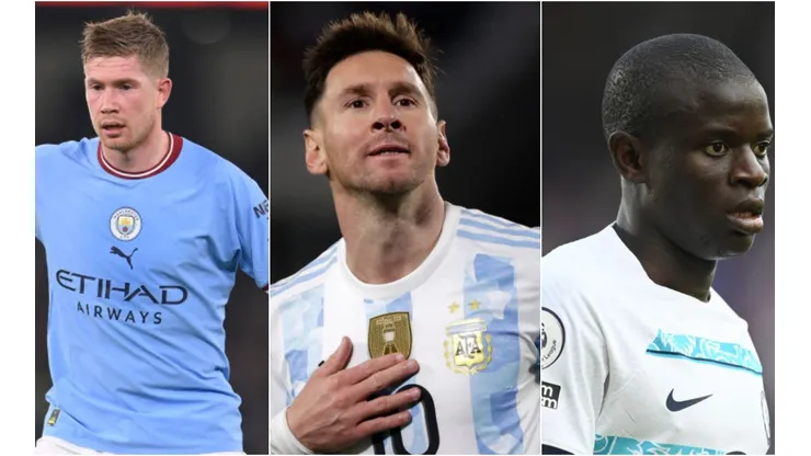 Juan I. Roncoroni - Pool; Michael Regan/Getty Images - De Bruyne, Messi e Kanté