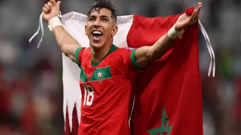 Zagueiro El Yamiq comemora classificação diante de Portugal (Foto: Getty Images)