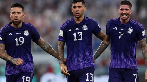 Jogadores da Argentina comemoram gol diante da Polônia (Foto: Getty Images)